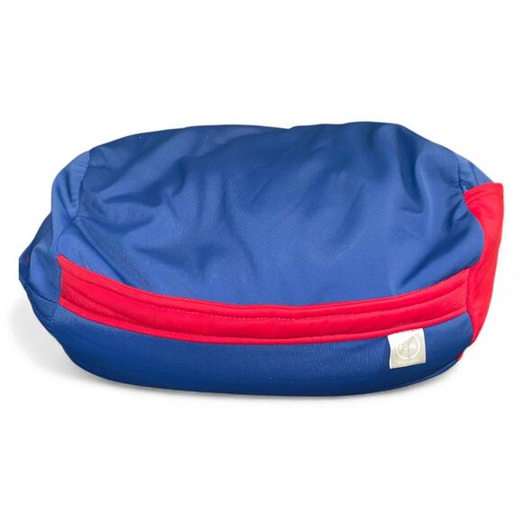 FOM Brookstone Blue Red Tube Microbead Nylon Plush Stuffed Pillow 12" Pocket - Picture 6 of 6